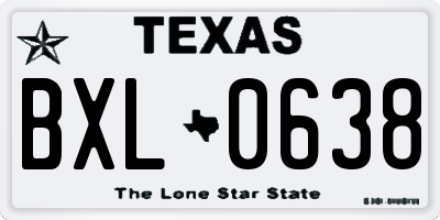 TX license plate BXL0638