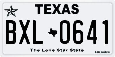 TX license plate BXL0641