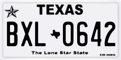 TX license plate BXL0642
