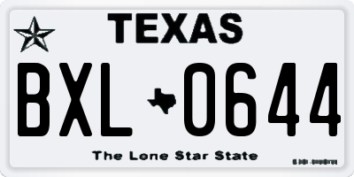 TX license plate BXL0644
