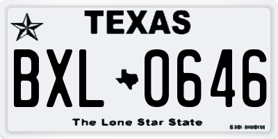 TX license plate BXL0646