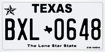 TX license plate BXL0648