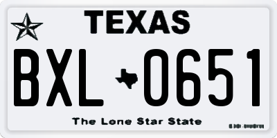 TX license plate BXL0651