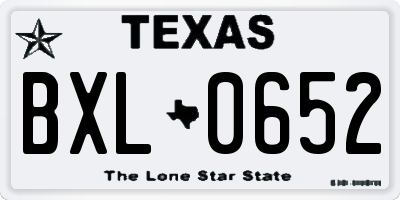TX license plate BXL0652