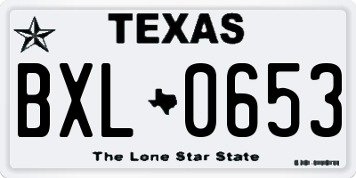 TX license plate BXL0653