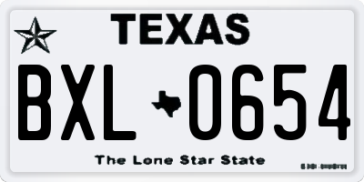 TX license plate BXL0654