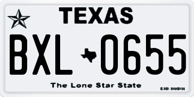 TX license plate BXL0655