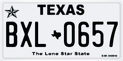 TX license plate BXL0657