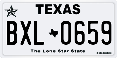 TX license plate BXL0659