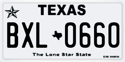 TX license plate BXL0660