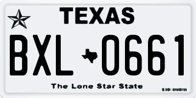 TX license plate BXL0661