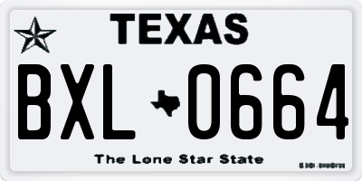 TX license plate BXL0664