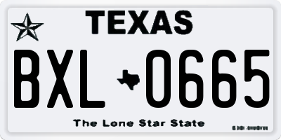 TX license plate BXL0665