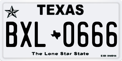 TX license plate BXL0666