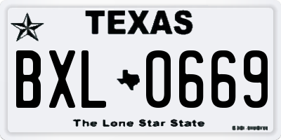 TX license plate BXL0669