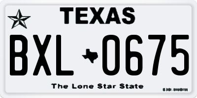 TX license plate BXL0675