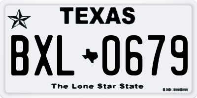 TX license plate BXL0679