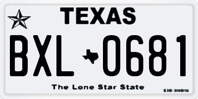 TX license plate BXL0681