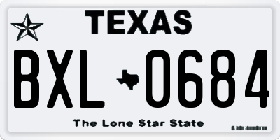 TX license plate BXL0684