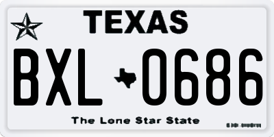 TX license plate BXL0686