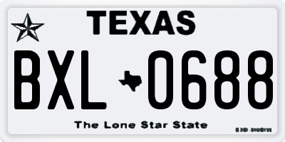 TX license plate BXL0688