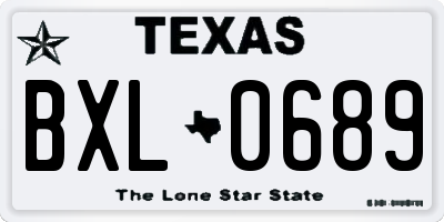 TX license plate BXL0689