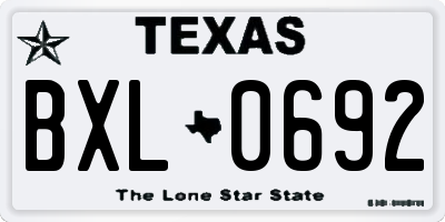 TX license plate BXL0692