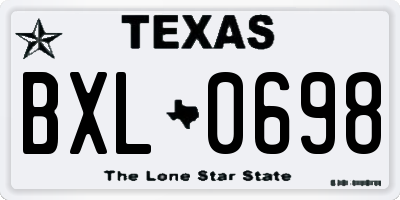 TX license plate BXL0698