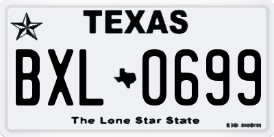 TX license plate BXL0699