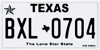 TX license plate BXL0704