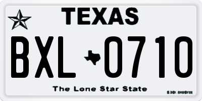 TX license plate BXL0710
