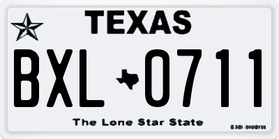 TX license plate BXL0711