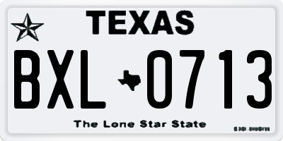 TX license plate BXL0713