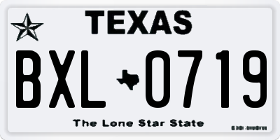 TX license plate BXL0719