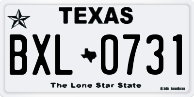 TX license plate BXL0731
