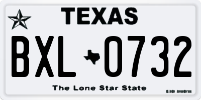 TX license plate BXL0732