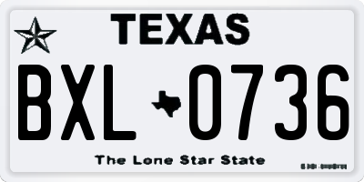 TX license plate BXL0736
