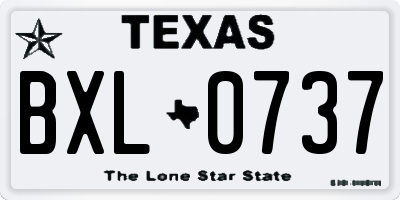 TX license plate BXL0737