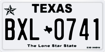 TX license plate BXL0741