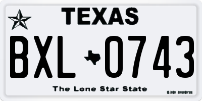 TX license plate BXL0743