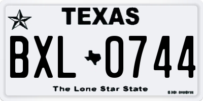 TX license plate BXL0744