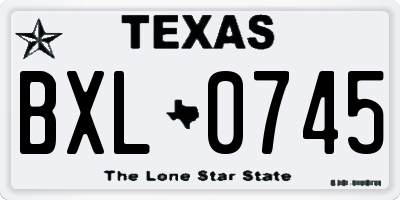 TX license plate BXL0745