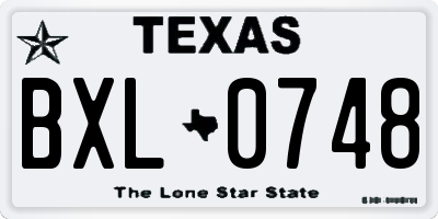 TX license plate BXL0748
