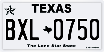 TX license plate BXL0750
