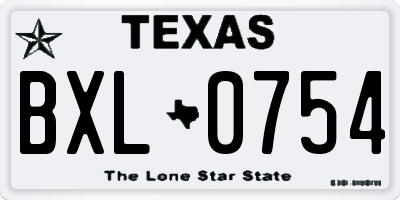 TX license plate BXL0754