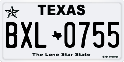 TX license plate BXL0755