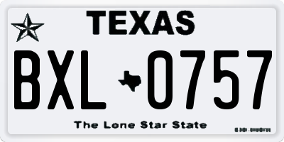 TX license plate BXL0757