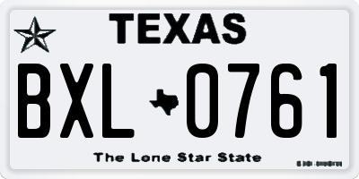 TX license plate BXL0761