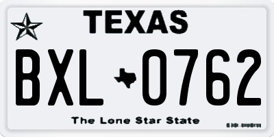 TX license plate BXL0762