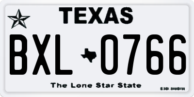 TX license plate BXL0766